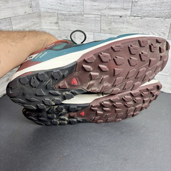 Salomon Outrise GTX Gore-Tex Hiking Sneakers Men's 13 Green Lace Up Low Top - Picture 10 of 13